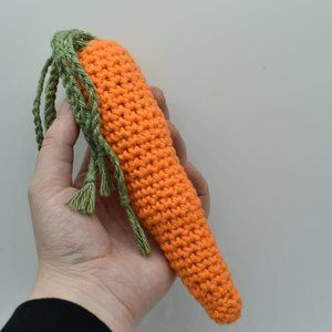Hand Crafted Crochet catnip carrot cat toy